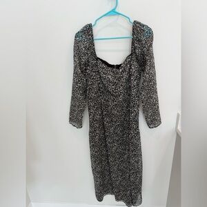 Abercrombie & Fitch Emerson Chiffon Long Sleeve Black and White Dress